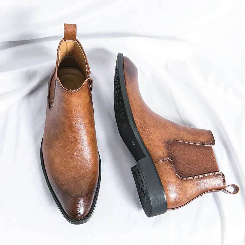 Cooper – Bottes chelsea en cuir avec fermeture éclair