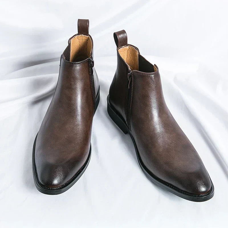 Cooper – Bottes chelsea en cuir avec fermeture éclair