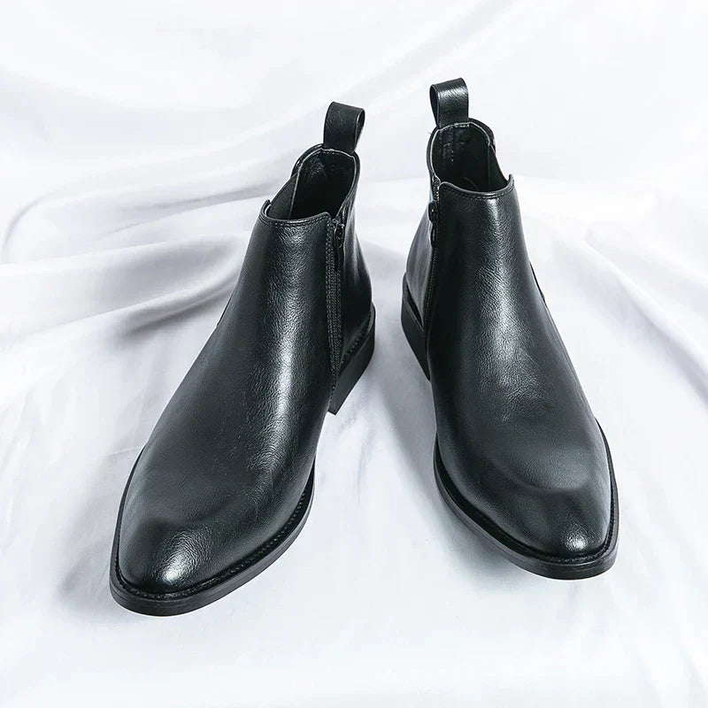 Cooper – Bottes chelsea en cuir avec fermeture éclair